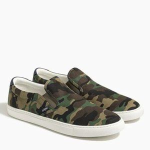 J.CREW camo slip-on sneakers